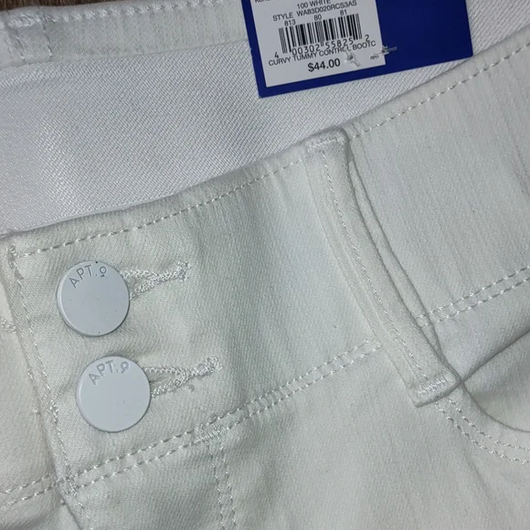 Apt 9 mid rise white stretch bootcut curvy tummy control jeans. Size 10S New - Picture 6 of 13